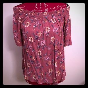 Pink Rose off the shoulder blouse!